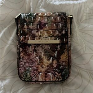Brahmin Brown Crossbody Bag with Rugged Camouflage Design